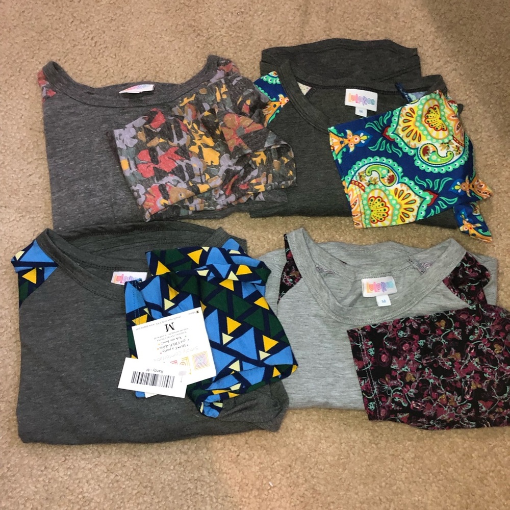 Four Lularoe Randy Tees. Medium